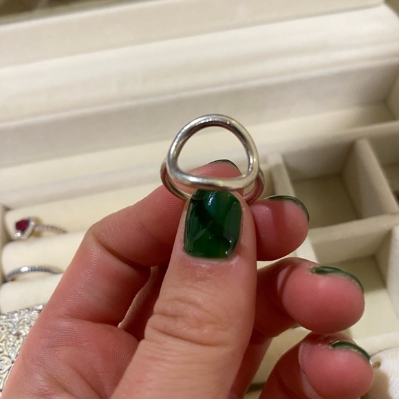 Sterling silver oval ring size 5 - Picture 3 of 4